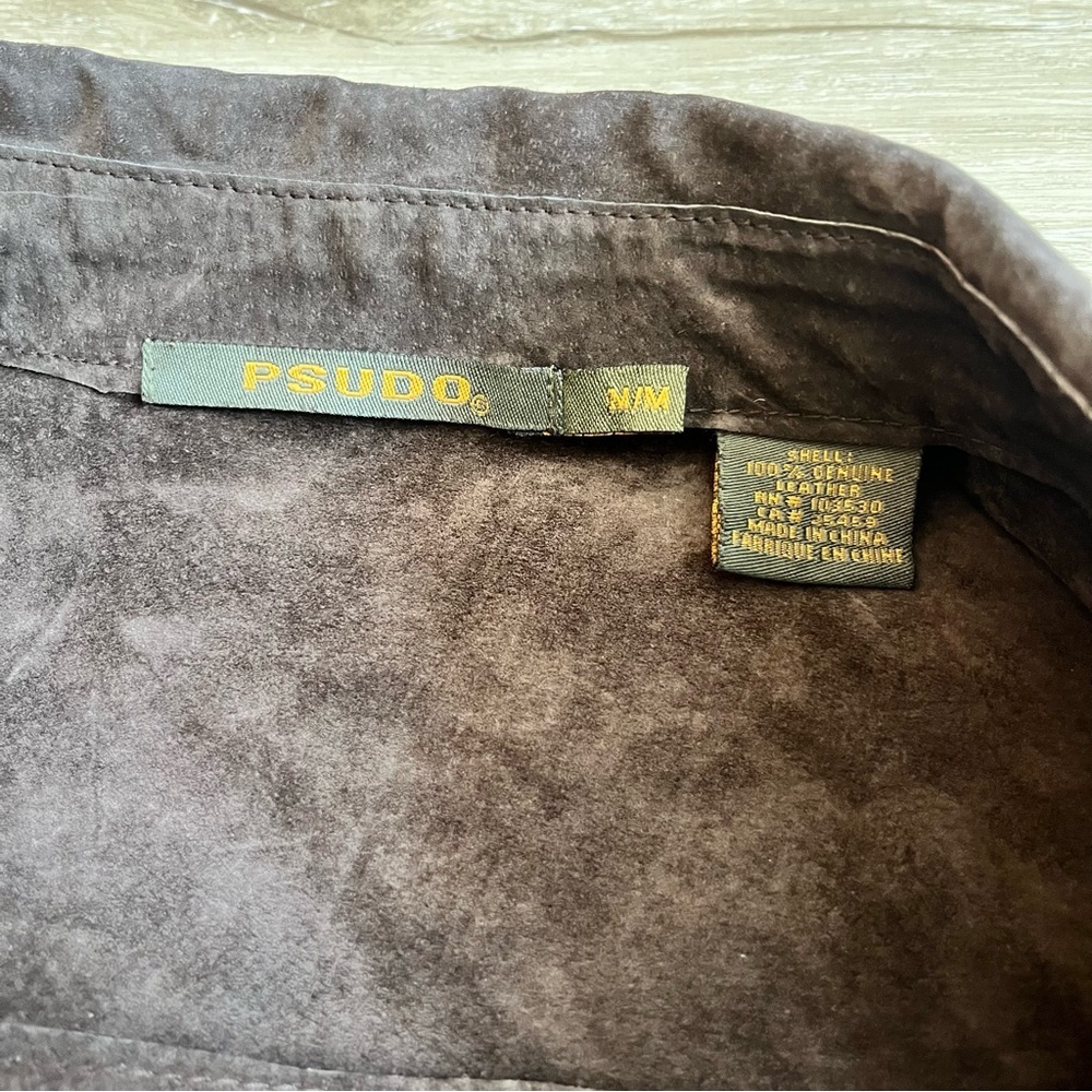 Women's Brown Leather Suede Shirt Jacket Western SZ M 100% Genuine Leather - Picture 3 of 8